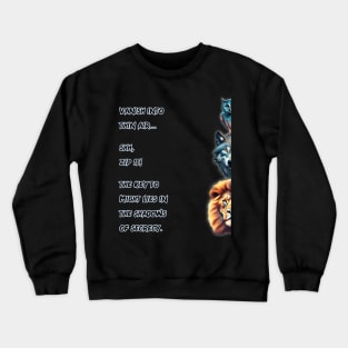 The Key to Might Lies In The Shadows of Secrecy - Vertical Crewneck Sweatshirt